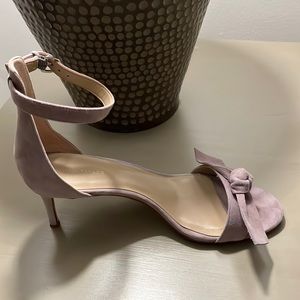 Ann Taylor Erica Suede Bow Sandal, paver grey, size 9.5